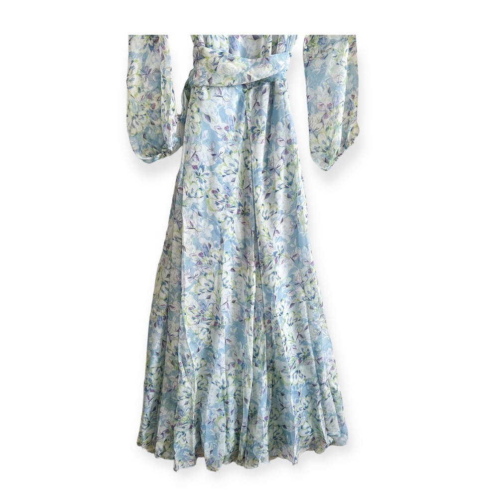 NWT Eywasouls Malibu | Lara Long Sleeve Dress., blue floral, Size M/L - Picture 9 of 16
